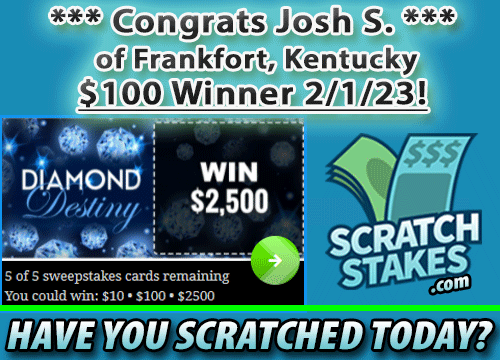 scratchstakes's tweet photo. 💎
Congrats to Josh S. of Frankfort, Kentucky, for winning $100 instantly in Diamond Destiny on 2/1/23! Your dedication has paid off!
🤑
Play FREE #scratchoff #games, #win FREE MONEY!
🤔Have you scratched today?
👉 https://t.co/3kai20MFhm
#Scratchstakes #Winner https://t.co/E7R71Fh5cc