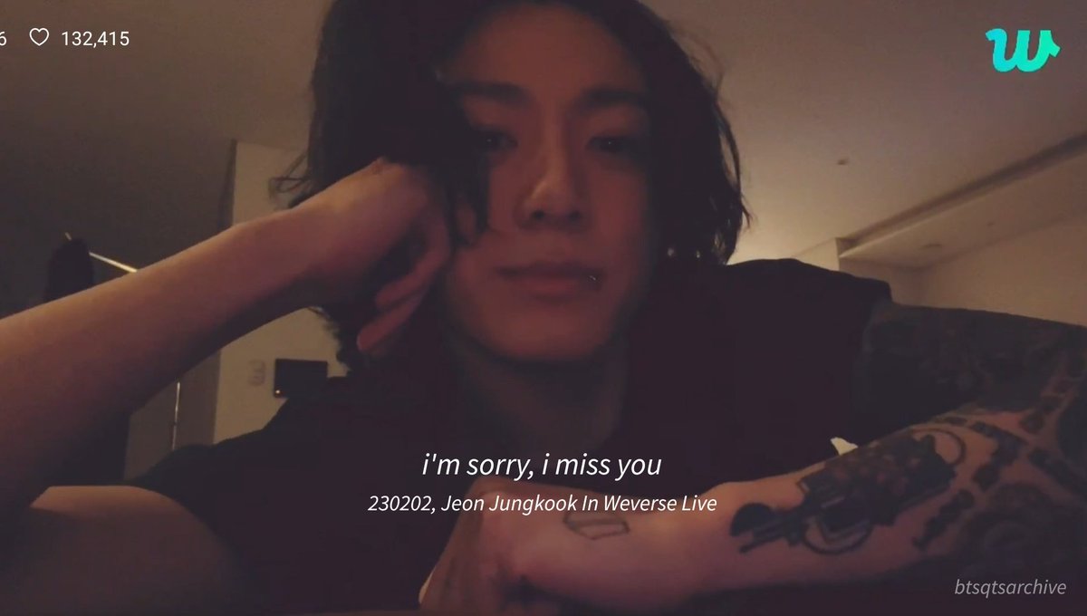 whalekorean's tweet image. "i'm sorry, i miss you" ㅡ 230202, Jeon Jungkook In Weverse live