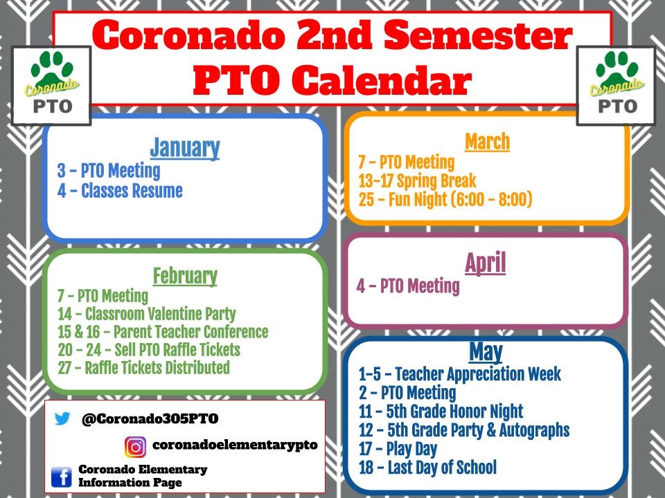 The school year is flying by! February's calendar is posted below:🐾
Be sure to also add...
📅Raffle donations are due this Friday (2/3).
📅The Martinelli's PTO fundraiser is Feb. 6-11th! 🍝

💚💛Thank you for your continued support of our PTO.💚💛