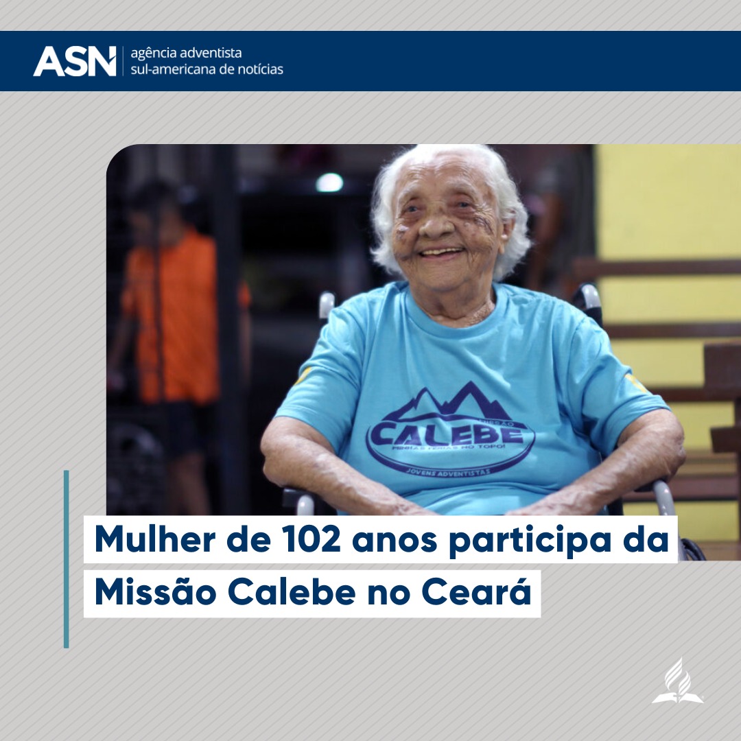 Se você acha que já passou da idade 👵👴 para participar da Missão Calebe, a dona Nilza vai discordar de você! Aos 102 anos, ela está envolvida no projeto com os talentos que recebeu. Vem ver essa história!
[buff.ly/3DxKEwp]
Acesse buff.ly/2ZLvken e inscreva-se.📲
