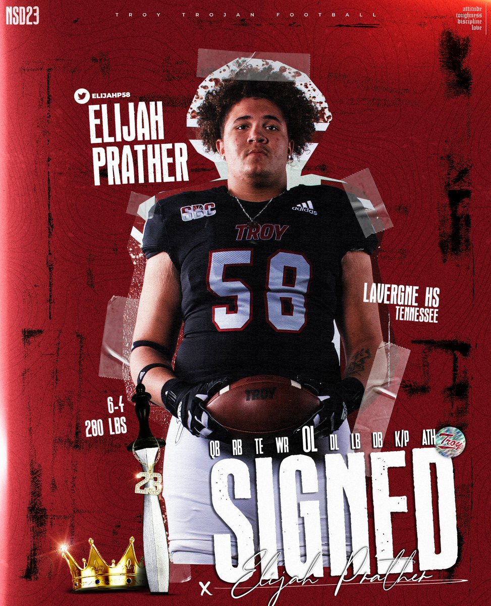 Loading up on big men in the trenches ... help us welcome Elijah Prather to the Family!

#RiseToBuild | #OneTROY | #TroyNSD23 ⚔️🏈