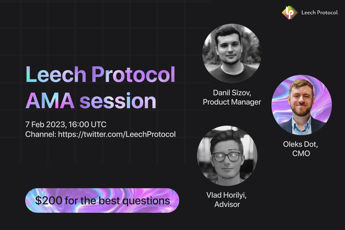 LeechProtocol's tweet photo. Join the #AMA and win up to 200 $USDT 💵 in #Airdrop for the best questions about #YieldFarming!

✅Comment on this post and tag 3 frens
✅Make sure they follow @LeechProtocol 
✅Repeat your question during the LIVE AMA to be eligible for the prize

👇👇👇
https://t.co/pBAWpTaBJ8 https://t.co/8nKqdnm7f8