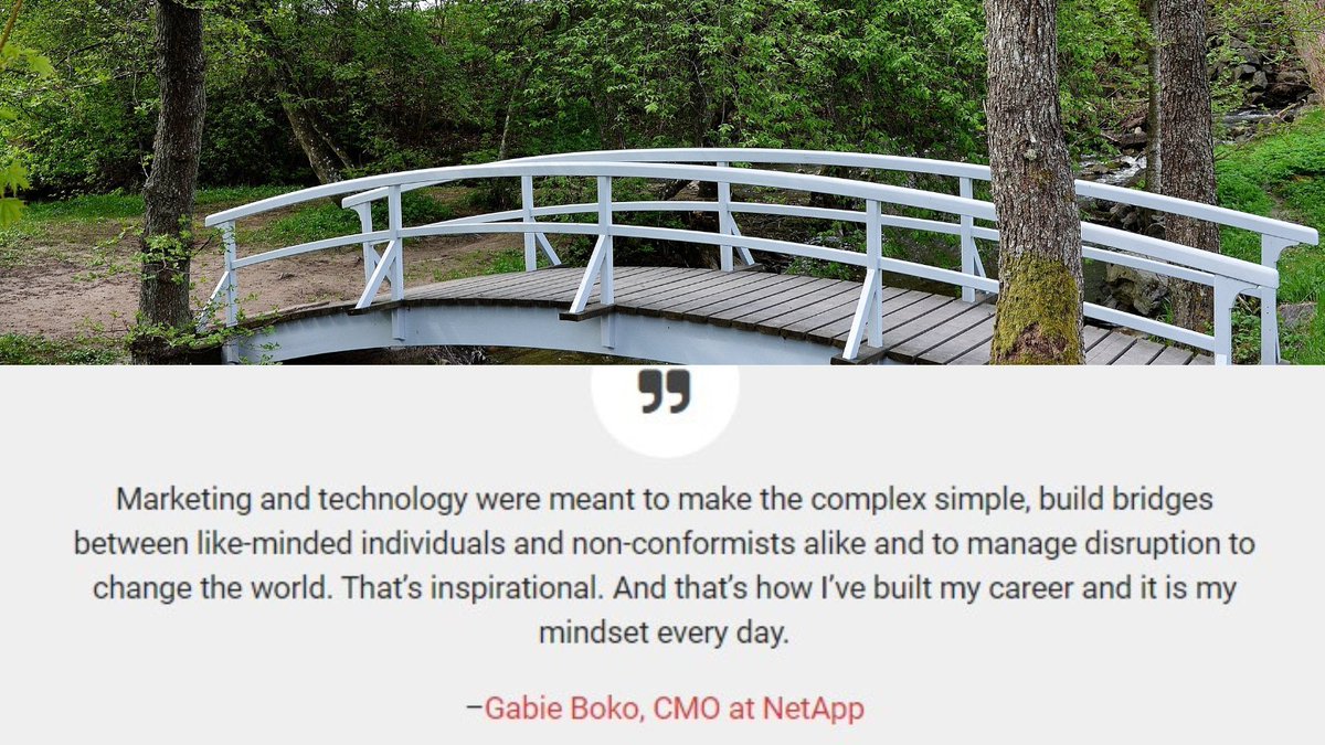 The @MarTechseries quote of the week comes from @NetApp's CMO, @GabieBoko l bit.ly/3HjaiWD