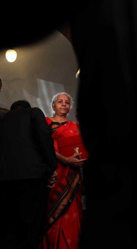 Union Finance Minister Nirmala Sitharaman arrives at Parliament to present her fifth Union Budget #indianexpress #Budget2023 #Economy #Nirmala Sitharaman