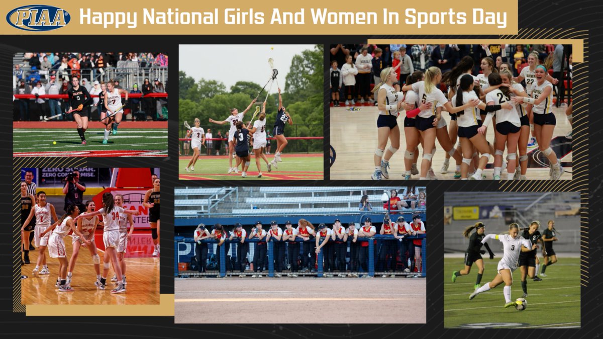 PIAASports's tweet photo. Happy National Girls and Women in Sports Day to the 148,000 PA female student-athletes.  Also, thanks to the many coaches, administrators, trainers, and officials who are committed to providing athletic opportunities for females. #NGWSD2023 #PIAASports https://t.co/iVZ6HkWOcL