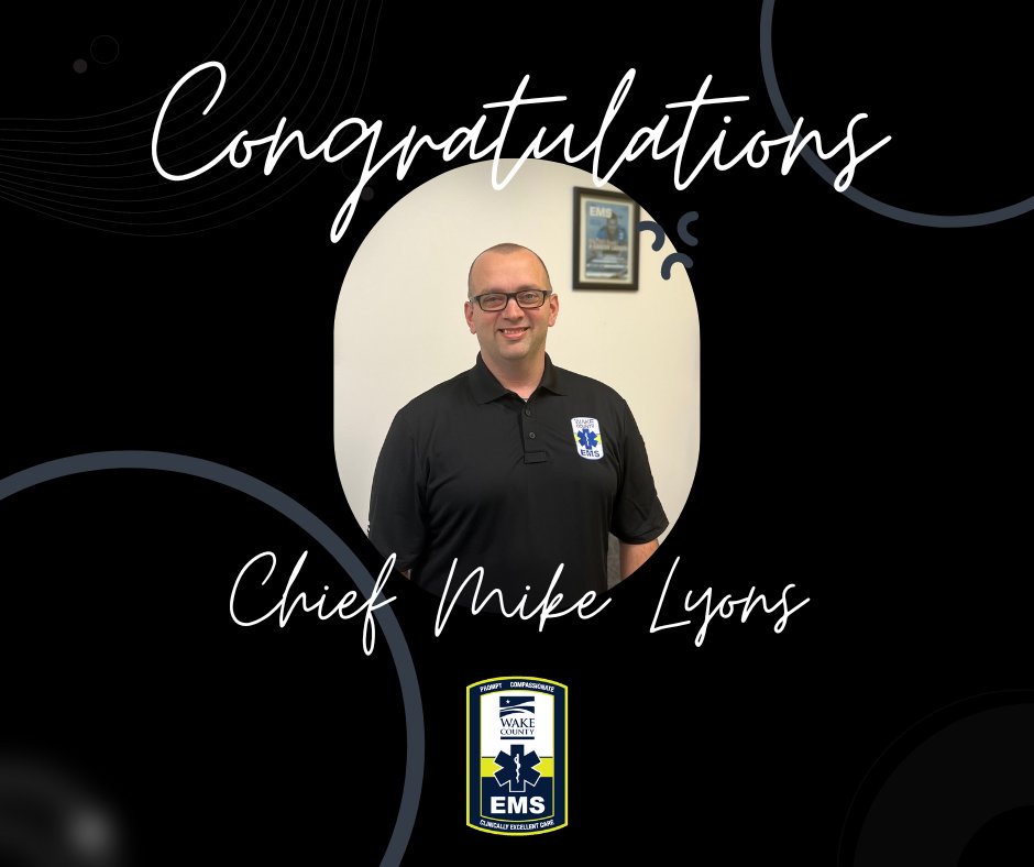 Congratulations to Chief Mike Lyons for being promoted to Assistant Chief of Mobile Integrated Health. Mike began his Wake County EMS career as a Paramedic in 2006 and has served as a Paramedic FTO, Advanced Practice Paramedic, and District Chief. #WakeEMS #keepwakesafe