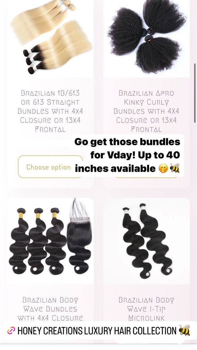 Here's a peek at our catalog, see anything you like? 

Use code VDAY to save money at checkout! Discount wont last long 🤭🐝!

thehoneycreations.com