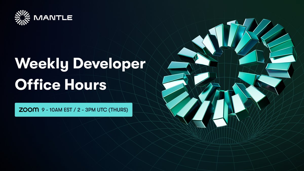 Mantle_Official's tweet image. Catch the Mantle Dev Rel team during Developer Office Hours on Zoom this Thursday, Feb. 2, 9AM EST (2PM UTC).

mantle.to/office-hours

Don&apos;t miss out on:

🔥 Mantle Mash Hackathon bounties
🛠️ A beginner-friendly workshop on building on Mantle by @libevm
🙋‍♂️ Q&amp;amp;A
