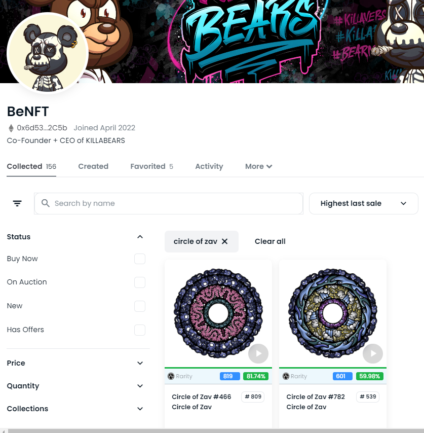 A warm welcome to <a href="/mr_benft/">BeNFT</a> from <a href="/CircleofZav/">CoZ</a> community! Ben, the legend, is CEO of <a href="/killabearsnft/">KILLABEARS 🐻</a>. We are super happy to have you with us in our community =)