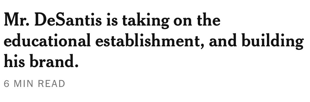 This is a harmful headline <a href="/nytimes/">The New York Times</a>. “Educational establishment” is a loaded term