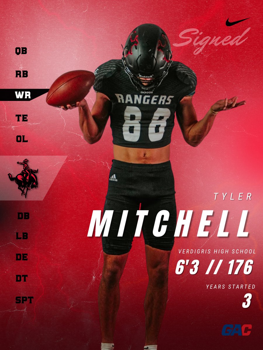 Welcome another Wide Receiver Tyler Mitchell <a href="/TylerM1121/">Tyler Mitchell</a> out of Verdigris!
#RRR