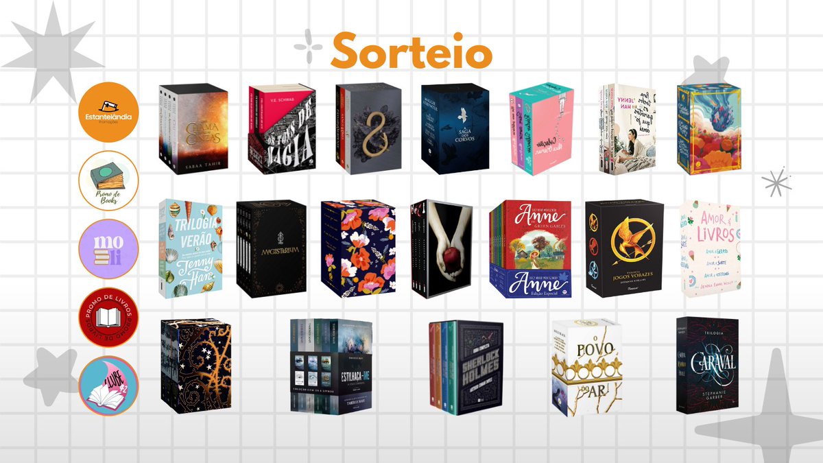 Estantelândia ⚡ (@estantelandia) on Twitter photo ⚡ MEGA SORTEIO ⚡
🎁 Um dos boxes da imagem ou R$ 150 em livros!
REGRAS:
✅ Seguir <a href="/estantelandia/">Estantelândia ⚡</a> <a href="/promodebooks/">Promo de Books 📚</a> <a href="/moliterarios/">Momentos Literários 💜</a> <a href="/Promodlivros/">Promo de livros 📚</a> <a href="/42Clube/">Clube 42 🛍️</a>
✅ Dar RT e FAV nesse tweet
✅ Comentar o box desejado ou R$ 150 em livros
📅 Resultado: 28/02 ⚡ MEGA SORTEIO ⚡
🎁 Um dos boxes da imagem ou R$ 150 em livros!
REGRAS:
✅ Seguir <a href="/estantelandia/">Estantelândia ⚡</a> <a href="/promodebooks/">Promo de Books 📚</a> <a href="/moliterarios/">Momentos Literários 💜</a> <a href="/Promodlivros/">Promo de livros 📚</a> <a href="/42Clube/">Clube 42 🛍️</a>
✅ Dar RT e FAV nesse tweet
✅ Comentar o box desejado ou R$ 150 em livros
📅 Resultado: 28/02