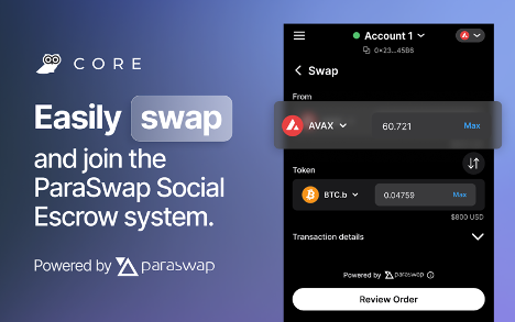6/ @avalancheavax Core is a secure wallet solution that allows complete self-custody of your assets.

Using the ParaSwap-powered swap tool, users can swap with the best rates without leaving the app.