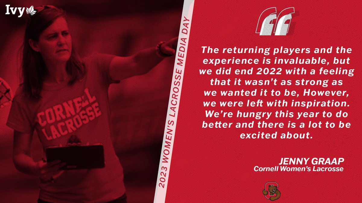 Ivy League (@ivyleague) on Twitter photo HUNGRY FOR MORE.
<a href="/CornellWLax/">CornellWLax</a> is coming off of an Ivy League tournament appearance and returns four players who scored 20+ goals last season, but the Big Red is hungry and wants even more in 2023. ๐ฟ๐ฅ
๐บ ยป ivylg.co/WLAX23 HUNGRY FOR MORE.
<a href="/CornellWLax/">CornellWLax</a> is coming off of an Ivy League tournament appearance and returns four players who scored 20+ goals last season, but the Big Red is hungry and wants even more in 2023. ๐ฟ๐ฅ
๐บ ยป ivylg.co/WLAX23