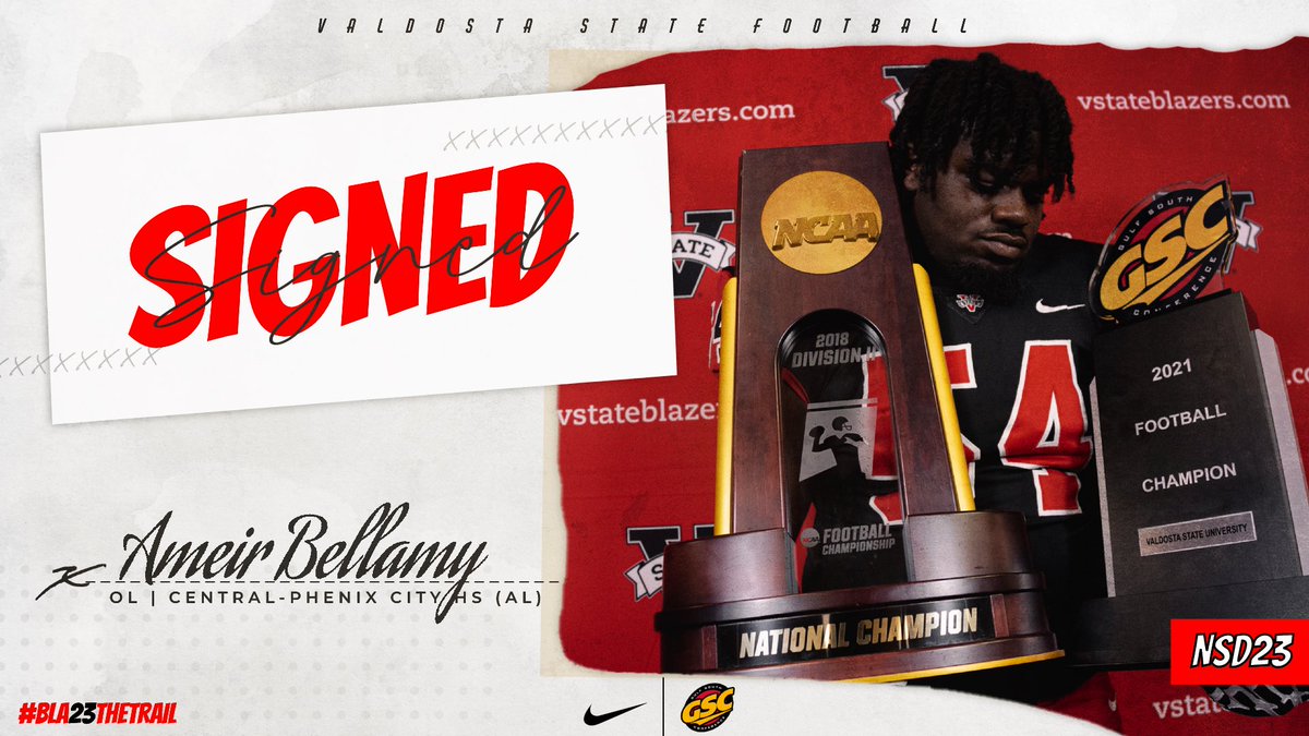 Signed &amp; Submitted‼️✍️
Blazer Nation welcome <a href="/AmeirBellamy/">Ameir Bellamy</a> to Titletown🔥

🔴D.iscipline 
⚫️O.bedience                                                                      ⚪️G.rit   

#Bla23TheTrail #RLW