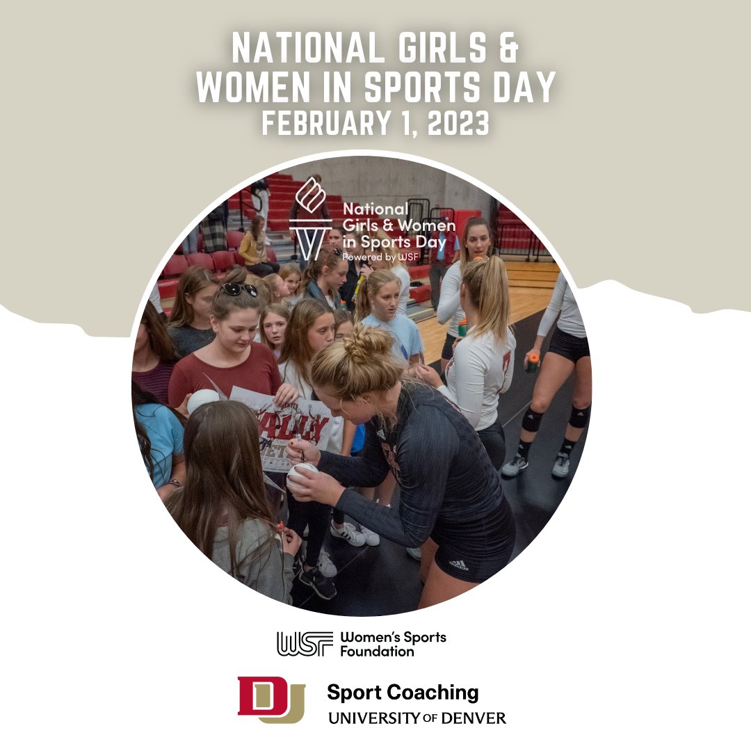 DUKineSport's tweet photo. Celebrate National Girls and Women in Sports Day on February 1st!  Let's take time to honor the achievements of these amazing athletes and celebrate their courage, strength, power, and determination.  #NGWSD2023 @womenssportsfoundation #keeplaying #ducoach #universityofdenver https://t.co/ekeWP5nrGK