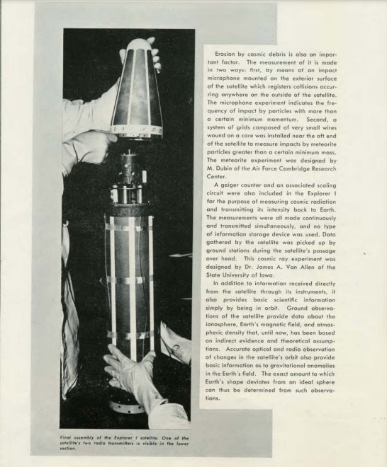 Today marks the 65th Anniversary of the Explorer 1 mission. Explorer 1 was the first satellite launched by the United States in 1958. Here is an image of the Explorer 1 found in our digital collections.