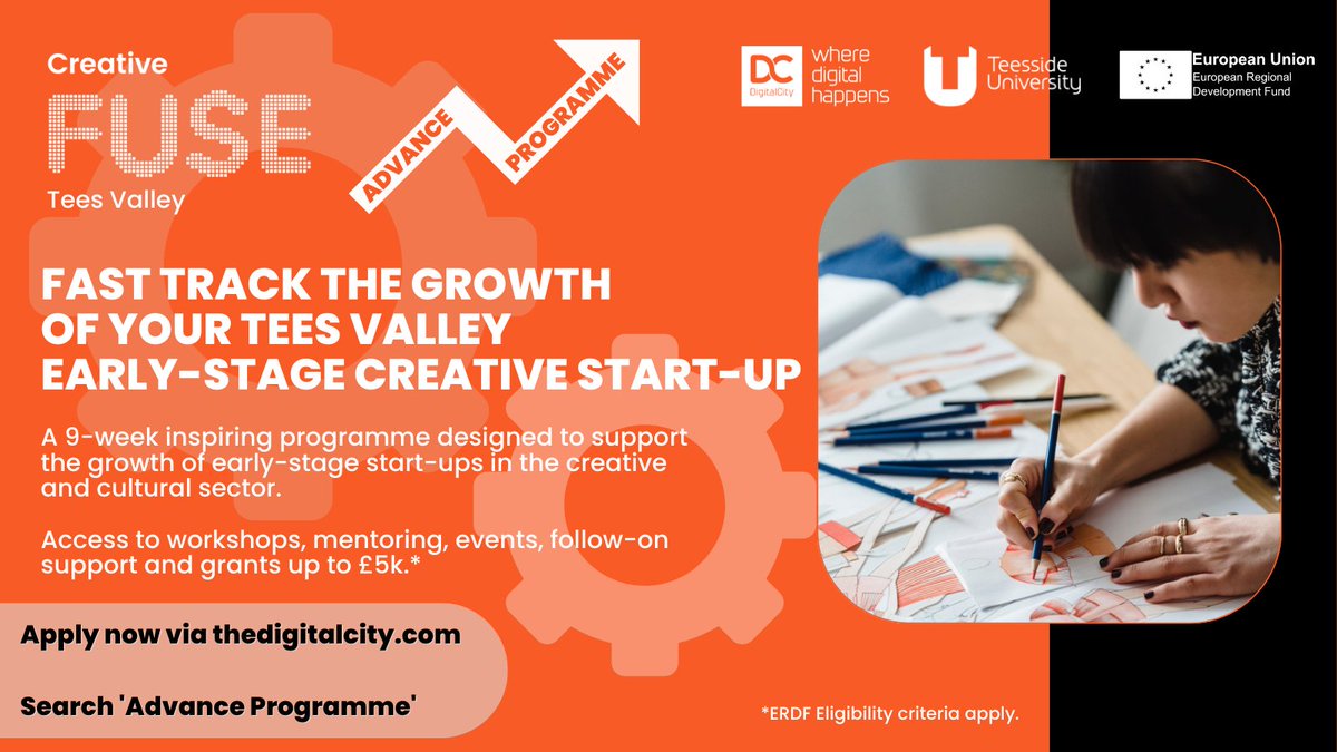 The_DigitalCity's tweet photo. ONE WEEK LEFT TO APPLY! 🔊

@CreativeFuseTV's new Advance Programme is a 9-week programme designed to support, grow and develop early-stage start-ups and freelancers across the creative, cultural and heritage sectors.

Apply now: https://t.co/LBwQbymyEd https://t.co/DJJDf4gxqD