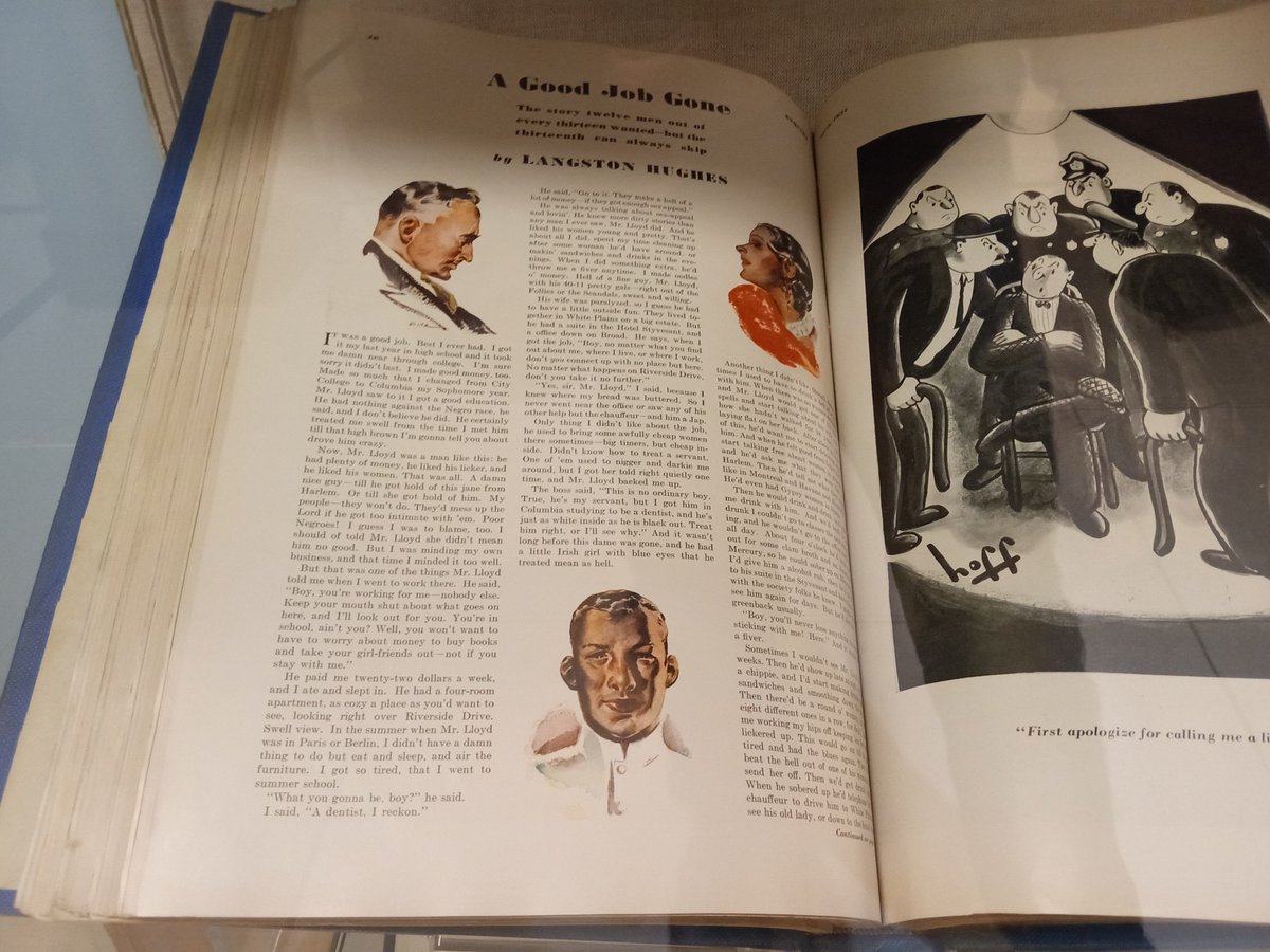 Langston Hughes was born on February 1, 1901. Some of his early work, such as these magazine appearances in Esquire from the 1930s, will be on display in our gallery, along with many other important African American literary first editions, Feb. 6 - Aug. 11.