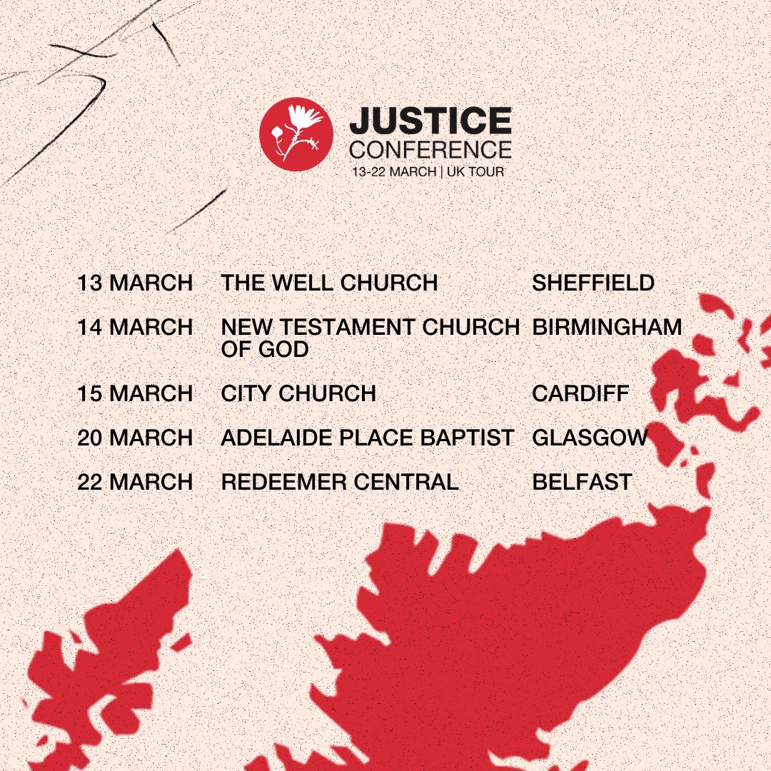 The Justice Conference Tour is back! This March, gather with justice-seekers in a city near you as we discuss, listen and learn about biblical justice. 
 
🎟️For more information and to get your FREE ticket, visit thejusticeconference.co.uk/tour

#TJCOnTour #TheJusticeConference