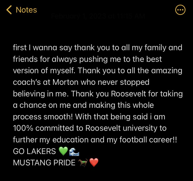 Extremely excited to announce my commitment to Roosevelt university!! 
#ridethewave🌊 <a href="/coach_OD2/">Coach Dan O'Donnell</a> <a href="/JRGrayson/">𝗝𝗼𝗵𝗻 𝗚𝗿𝗮𝘆𝘀𝗼𝗻</a> <a href="/Coach_Davis42/">C.J. Davis</a> <a href="/CoachBigPete/">Peter "Coach Big Pete" Leinweber</a> <a href="/MortonFootball/">𝐌𝐎𝐑𝐓𝐎𝐍 𝐅𝐎𝐎𝐓𝐁𝐀𝐋𝐋</a> <a href="/KayJay20_/">Coach Kamo</a>