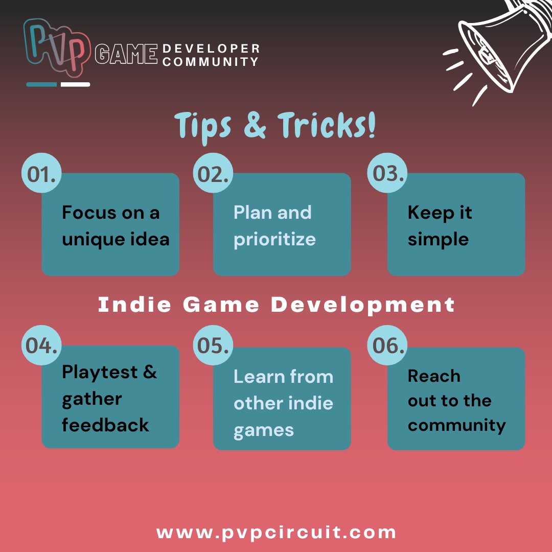 PVPcircuit's tweet image. Bring your unique vision to life: Focus on creating something that sets your game apart.๐ฎ๐ฏ
#IndieGameDev #GameDevelopmentTips #IndieDev #GameDev #IndieGameDesign #IndieGameMaker #GameDevCommunity #IndieGameArt #GameDevMotivation #Vancouvergames #Canadiangamedevs