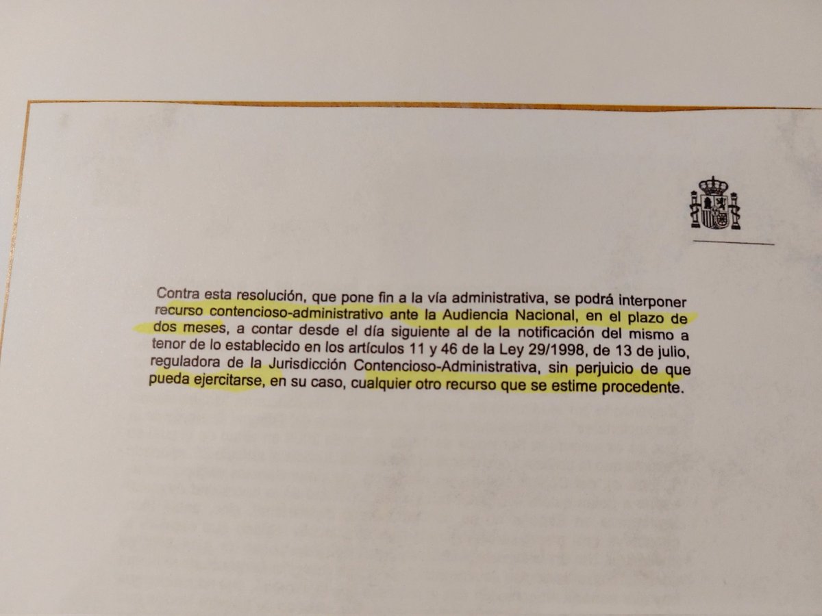 JavierJUgarte's tweet photo. D.G #SJyFP @aifosan comunica Resolución desestimatoria @justiciagob preparada S.G. #NyEC #MarLopezAlvarez contra exención residencia España para volver ser española. Se niega asi a nieta #Cónsul represaliado #GuerraCivil trato dado 2019 a nietos #Embajador España! @EugenioRibon https://t.co/QQuUkcoe0m