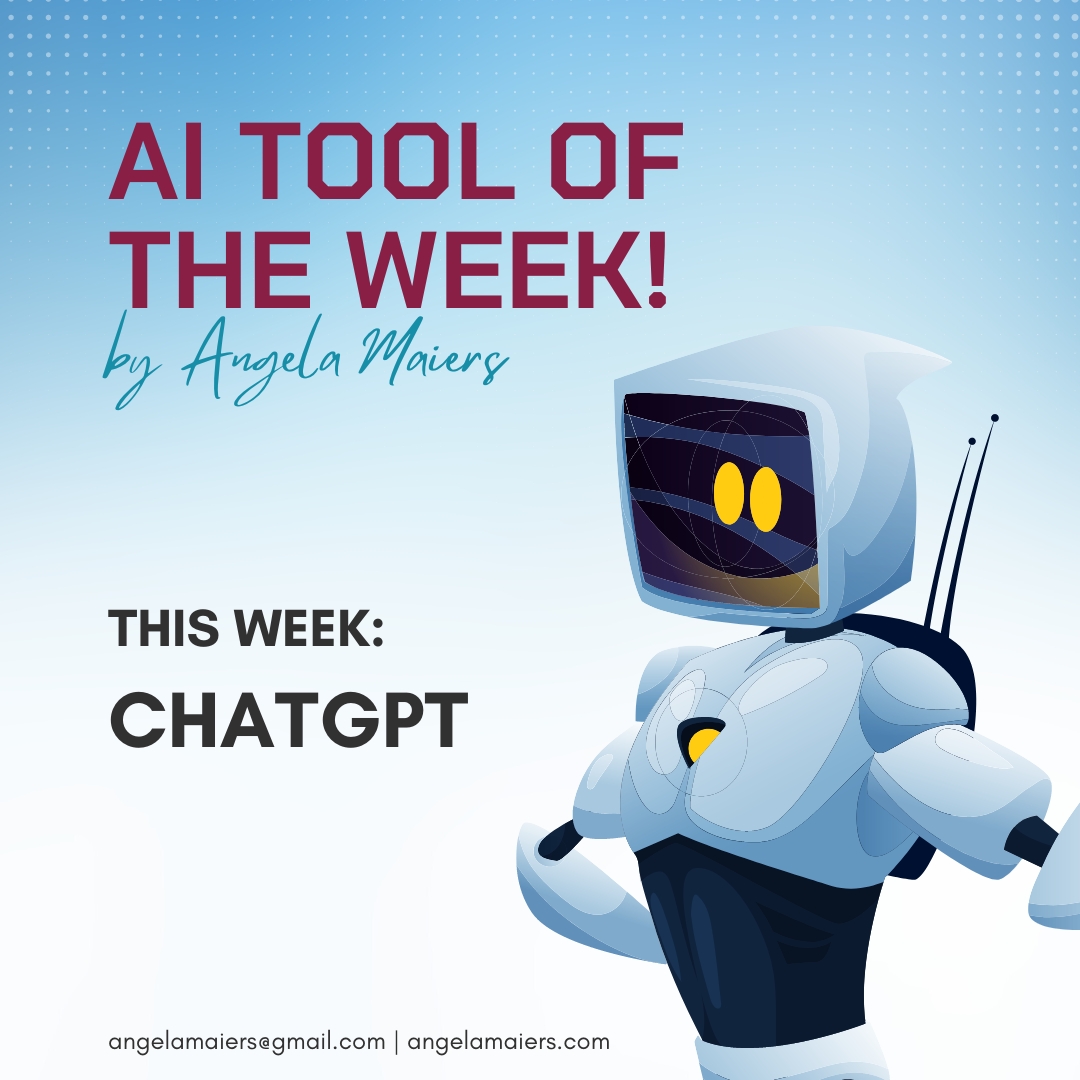 AngelaMaiers's tweet photo. This week's #AIToolOfTheWeek that I'm sure you've heard of... ChatGPT!

This AI tool has the ability to write for you - from single sentences to entire essays. It works as if you're having a conversation. You can ask it questions or even to tell a story.

What are your thoughts? https://t.co/5t2q6oMZ69