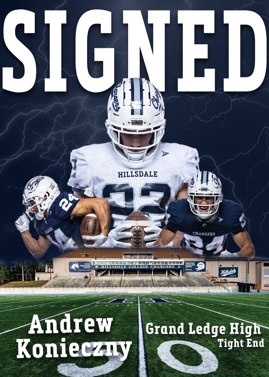 Welcome to Hillsdale College, <a href="/AndrewK_34/">Andrew Konieczny</a> ! The Tight End from Lansing, MI is officially a Charger!

#ChargeOn #WIN #NSD23