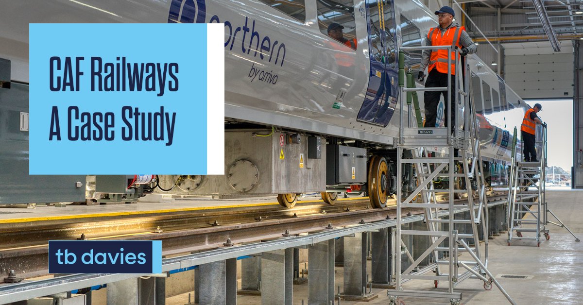 TBDaviesGroup's tweet photo. With the help of our bespoke work platforms, @CAFRail_UK can make sure their services run as smoothly as possible - on and off the track. #WorkPlatforms #Ladders #SafetyFirst #WorkSafely #LadderSafety #CAFRail https://t.co/LEZKNXslrK