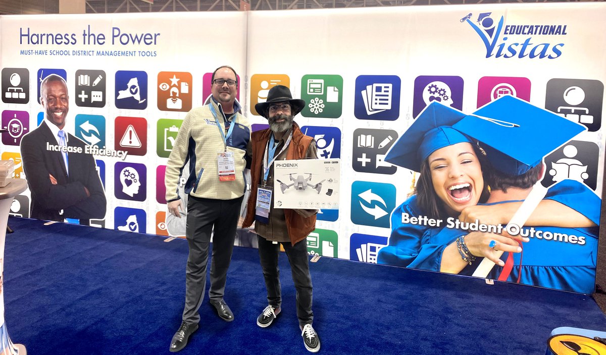 We were excited to present our Drone Give-Away in person to one of our two winners at the @fetc Conference in NOLA last week. @AnthonyBarbaSK8 is from @EastValleyHigh and has been an educator for over 25 years. Congratulations Anthony! #educators #school #technology