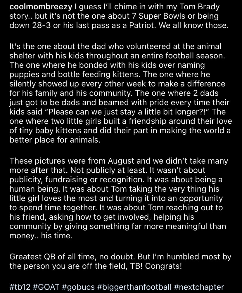 This is why I’ll always love Tom Brady. 

I recommend reading this Instagram post from Logan Ryan’s wife.