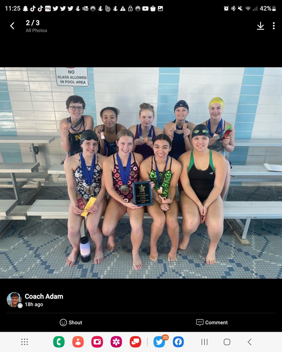 OPS_VikingSwim's tweet photo. Omaha North girls runner-up at BT invite last Saturday.  Way to go Vikings! https://t.co/xbXWRQfyL9
