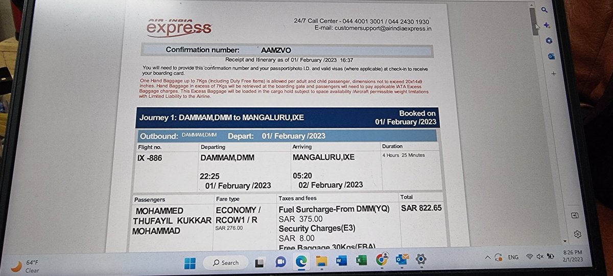 MThufail's tweet photo. @airindiain Dear sir/mam kindly requesting you to refund my below ticket.confirmation no  - AAMZVO. Passenger name - mohammed thufayil kukkar mohammad. https://t.co/Q6aaye9ln1