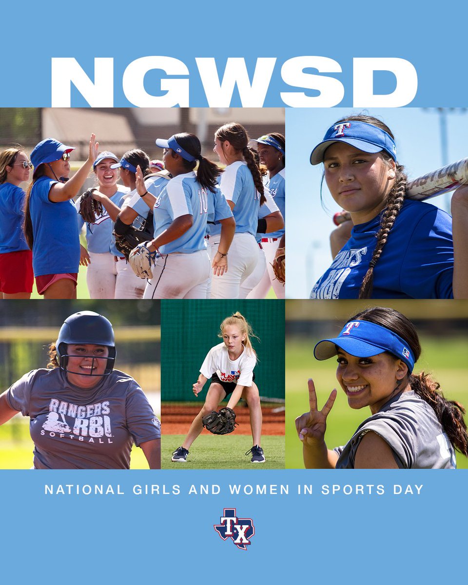 Rangers's tweet photo. Happy National Girls &amp; Women in Sports Day!

Today, and everyday, we celebrate all girls and women in sports, on and off the field. #NGWSD https://t.co/19wF7qwXwe