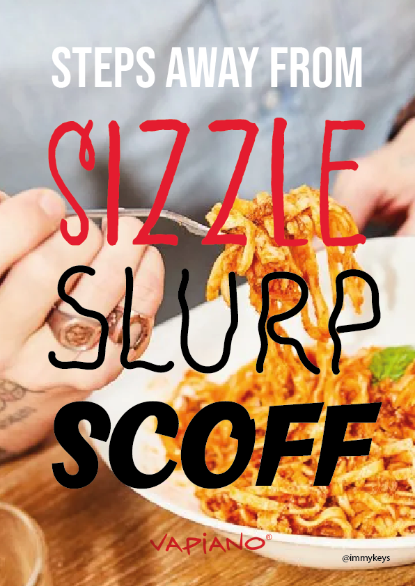 immykeys's tweet photo. @OneMinuteBriefs @VapianoUK steps away from sizzle, slurp, scoff #VapsPaddington https://t.co/RNrNlePEc2