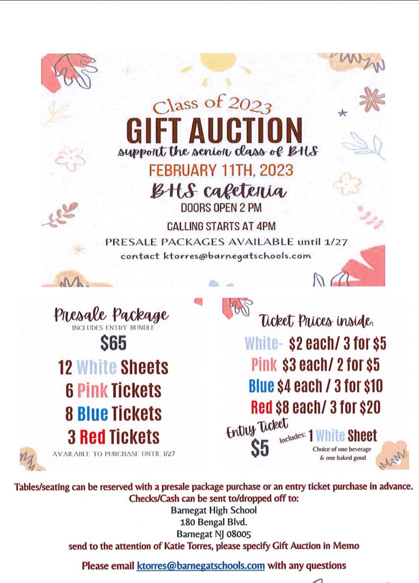 #FYI Come support the #ClassOf2023 <a href="/Barnegat_HS/">Barnegat High School</a>