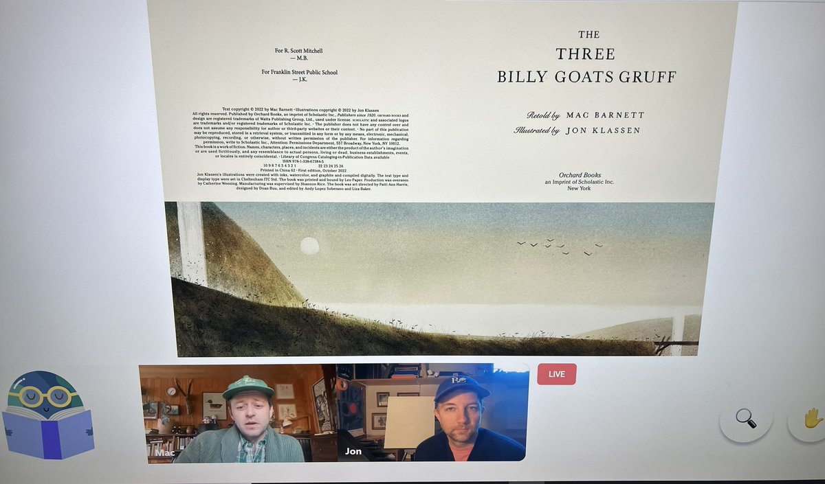 We LOVED listening to @macbarnett and Jon Klassen reading their retelling of The Three Billy Goats Gruff during #WorldReadAloudDay2023 !! Mr. Jon even taught us how to draw a goat! <a href="/SemmesElem/">Semmes Elementary</a> <a href="/MobilePublicSch/">MobilePublicSchools</a>