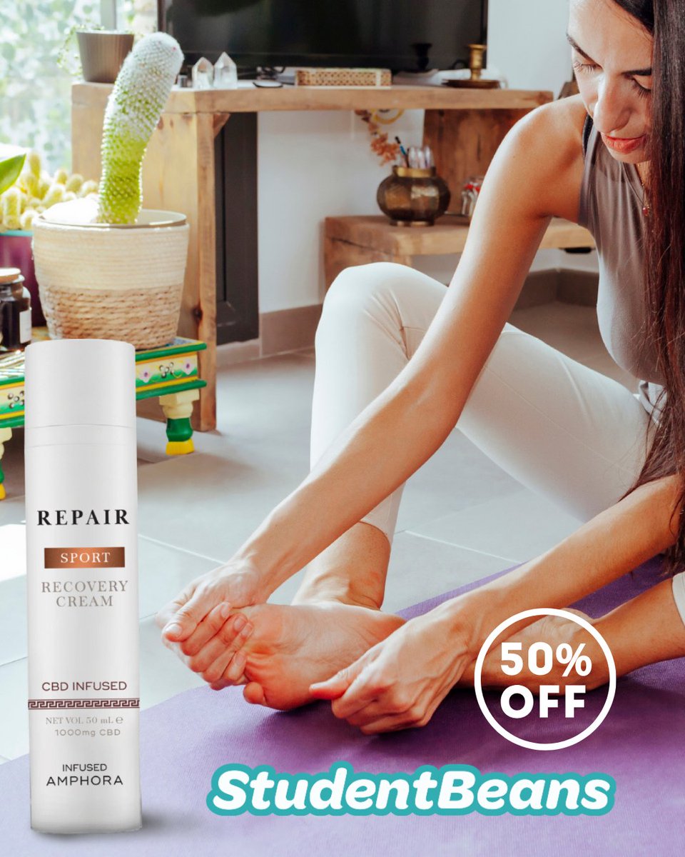 InfusedAmphora's tweet photo. Are you a student wanting to try CBD for your SPORT recovery? Sign up with your Student Beans account to receive 50% off of our repair cream, for one month only. 

https://t.co/LYxgYtLSlM

#student #studentdiscount #CBD #college #hemp #cbdproducts #painrelief #postexercise https://t.co/i9oCWZp40H