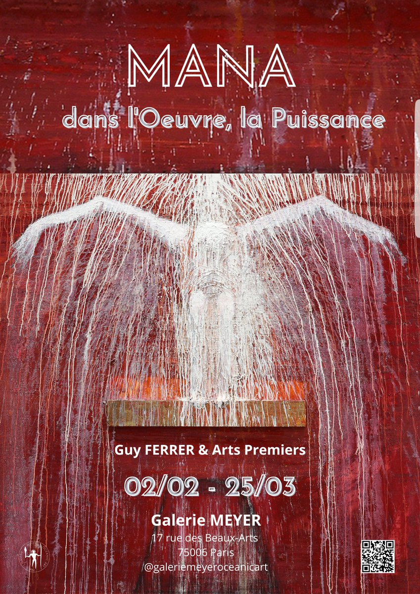 #VERNISSAGE
Jeudi 02/02 17 - 21h
L’#exposition « MANA – dans l’œuvre, la Puissance » est composée d’un ensemble d’objets d’art premier océaniens et arctiques, et d’une sélection du travail du peintre et sculpteur contemporain Guy FERRER
02/02 - 25/03, 2023
17 Rue des Beaux-Arts
