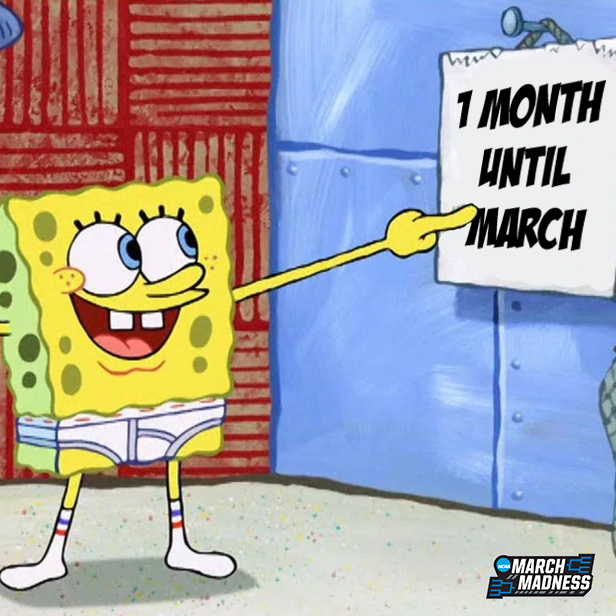 MarchMadnessMBB's tweet photo. We're officially one month away from March 🍿 https://t.co/XG9ICcqc6E