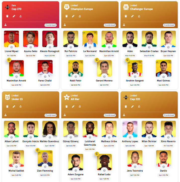 What player are you sure won't be playing Next Game Week ?? #sorare