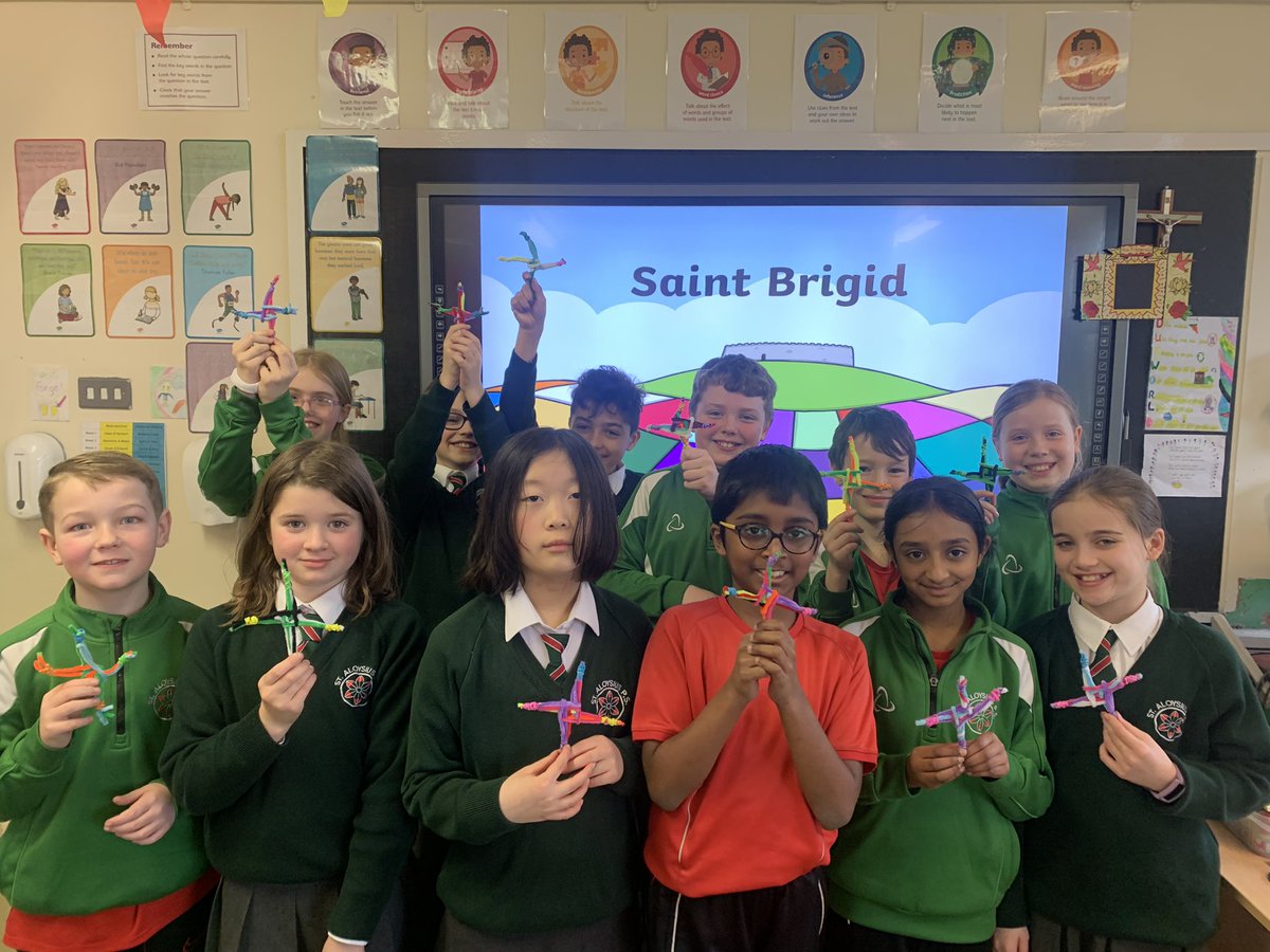 Happy St Brigid’s Day! P6s were busy learning how to make St Brigid’s crosses today!
