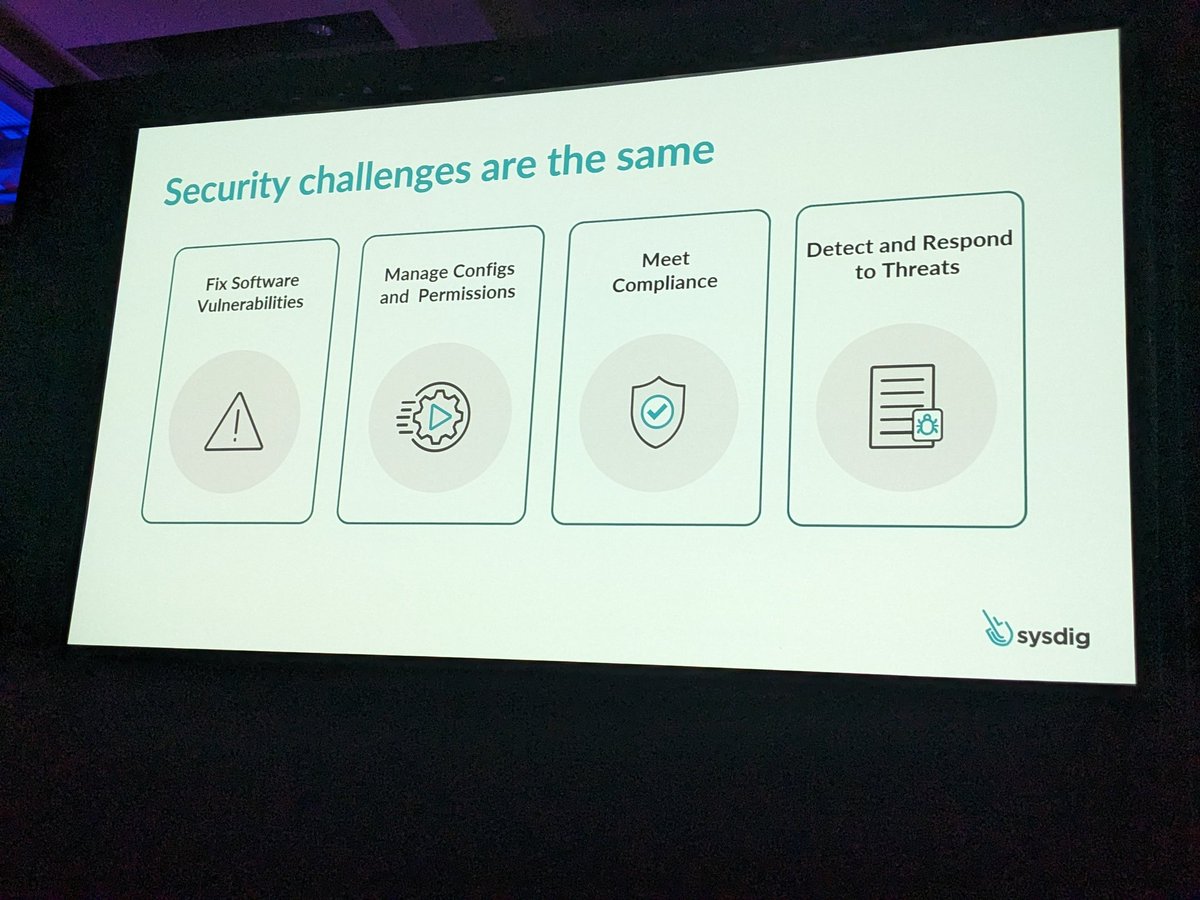 kaslinfields's tweet image. A benefit of coming in late is getting a shot of the keynotes crowd. Time to live tweet [what's left of] the #CloudNative SecurityCon keynotes! I just caught the end of @lorisdegio of @sysdig talking about threat detection and @falco_org!