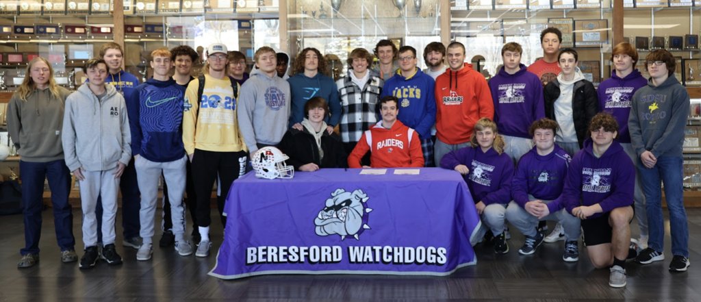 Congratulations, Jaxsen Tadlock for signing with Northwestern College to play football! Jaxsen plans on majoring in Business Management and looks forward to playing football as a Raider!  #WatchdogPride #AlwaysAWatchdog