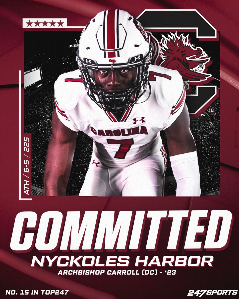🚨BREAKING🚨

5-star ATH Nyckoles Harbor commits to South Carolina. 

Harbor is ranked as the No. 1 ATH in the 2023 class.☝️

Player Profile - 247sports.com/player/nyckole…