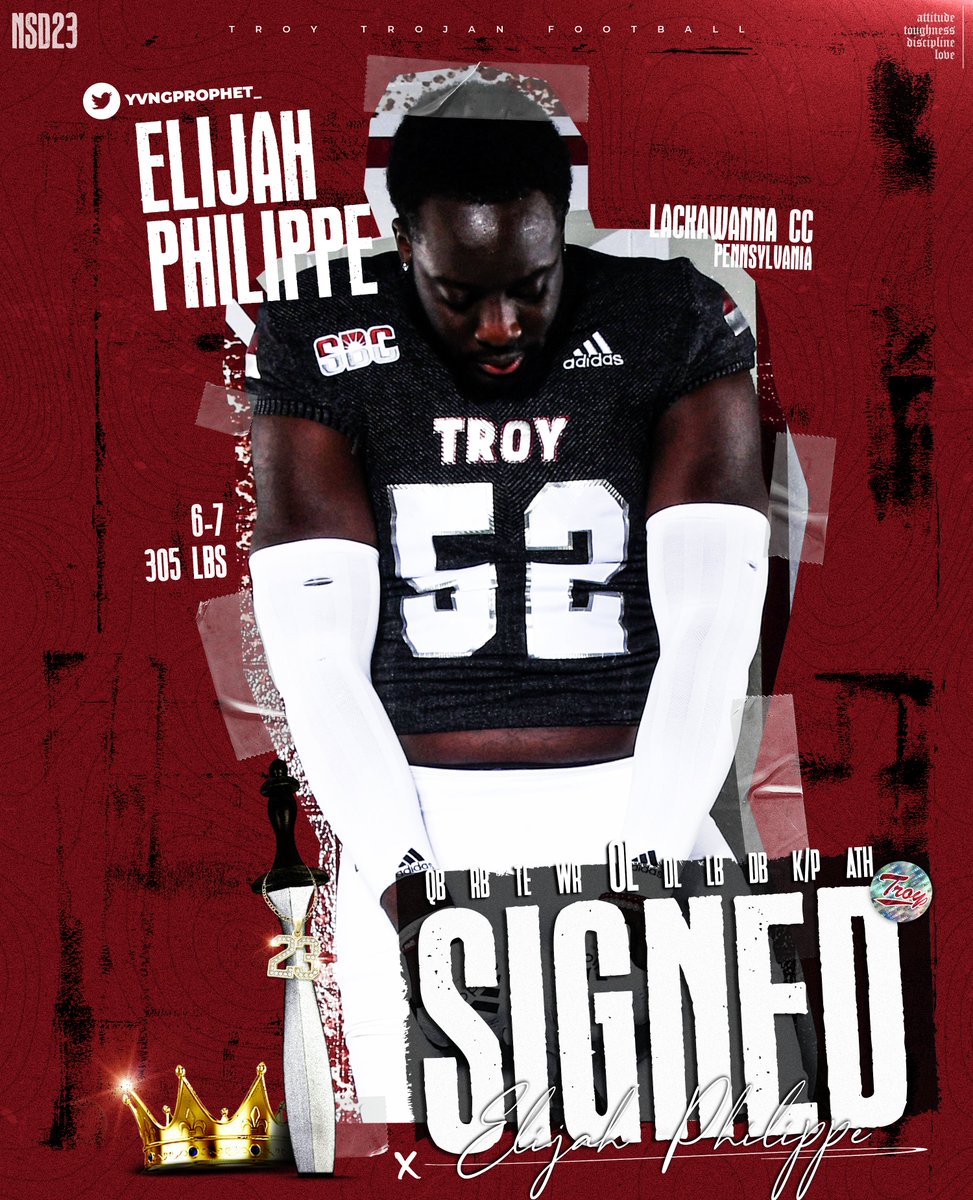 BIG MAN on campus ... help us welcome Elijah Philippe to the Family! #RiseToBuild | #OneTROY | #TroyNSD23 ⚔️🏈