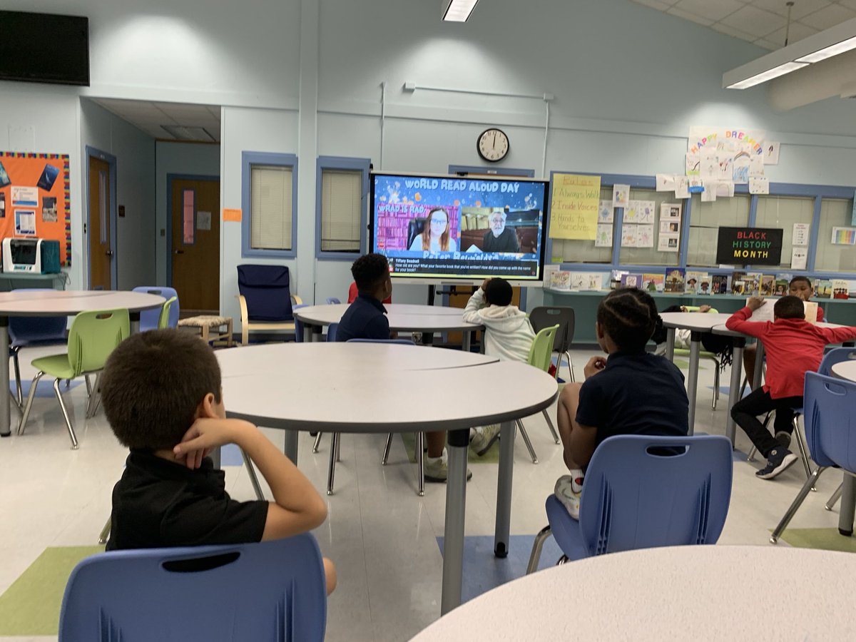 KathyCleare's tweet photo. Enjoying World Read Aloud Day! Thanks #teachergoals! @NOVEL_EFFECT @QUIVERVISION @STEPrincipalJJ @STES_Bush @SDPBC @561Sdpbc @LibraryCurrent #ILOVEMYLIBRARYSDPBC https://t.co/alOsdis5FQ