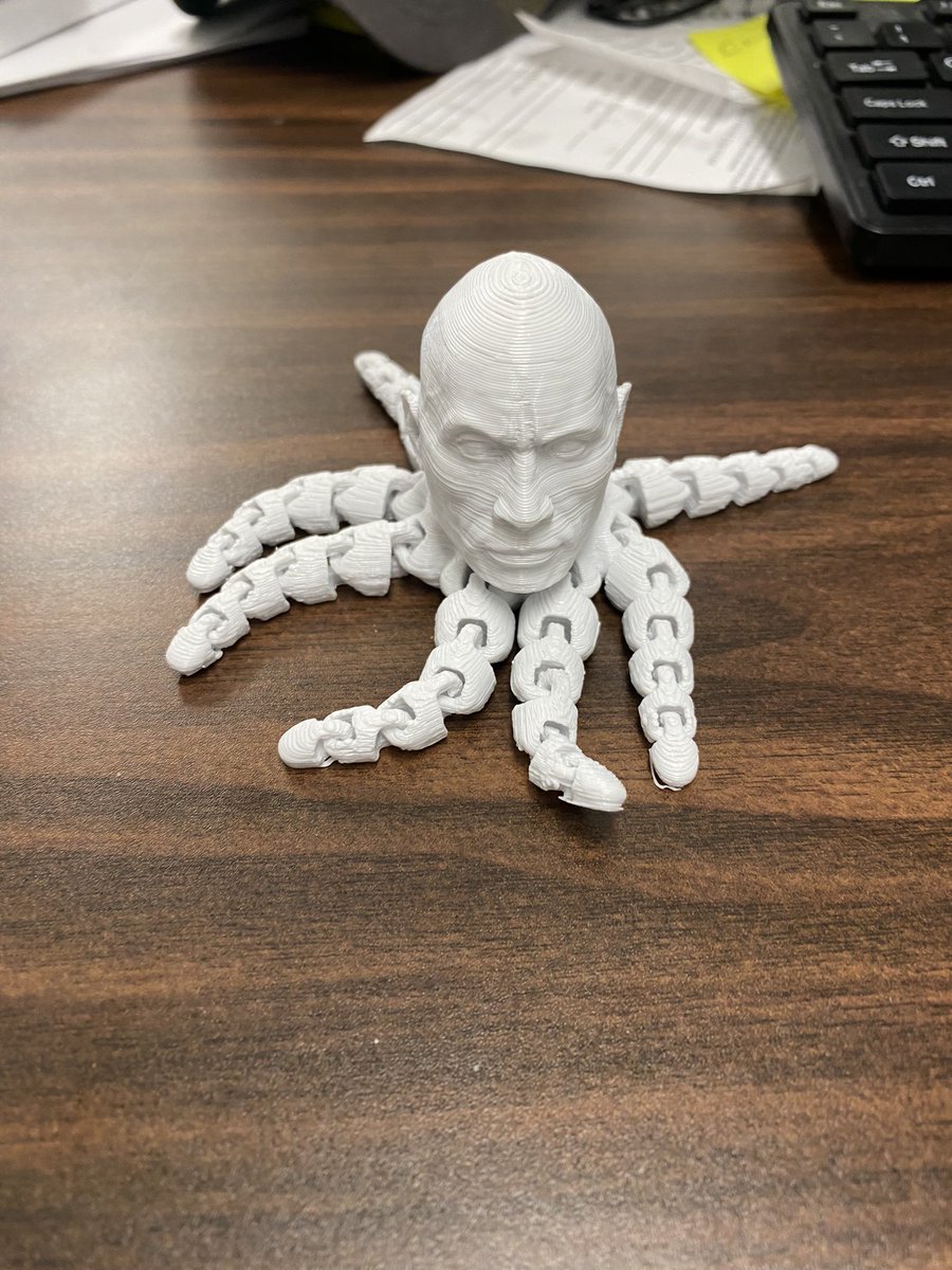 SamLDaniel's tweet photo. One of my 7th graders bought a 3D printer and made this. He calls it, “The Rocktopus”. @TheRock https://t.co/oOdMT0JNtc