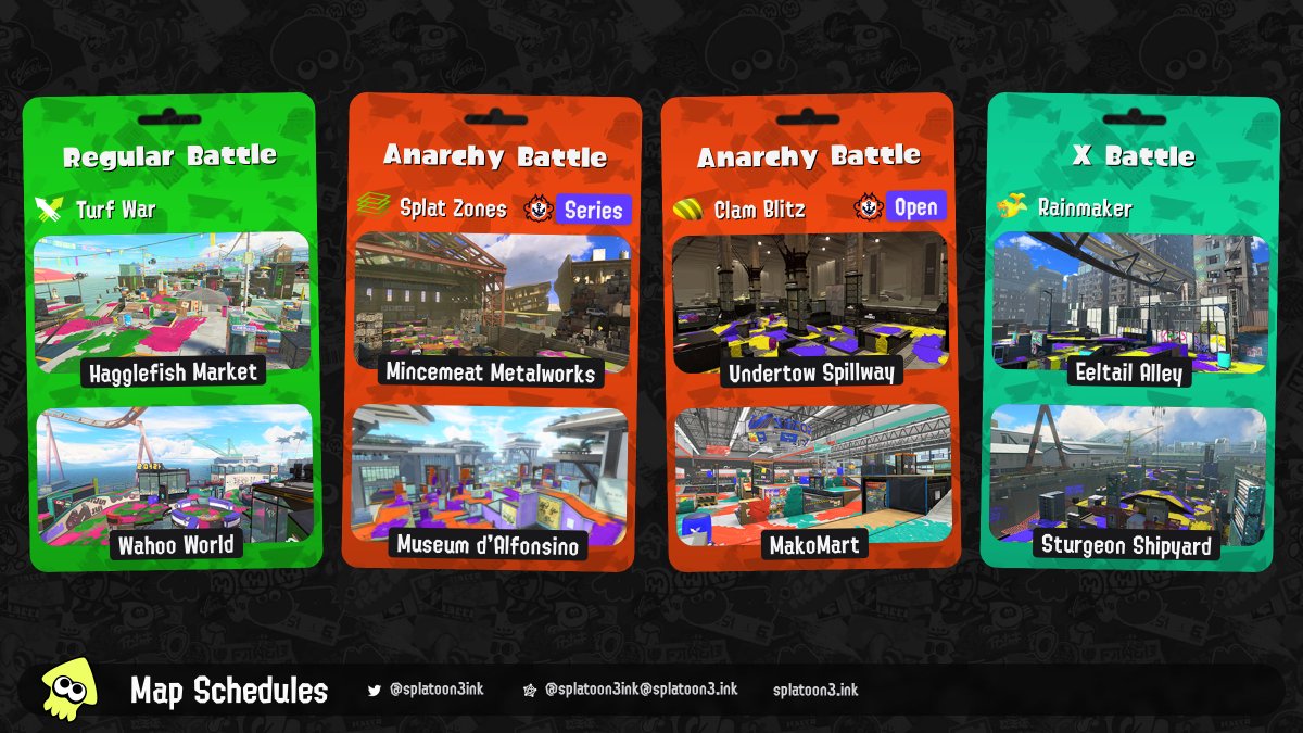 Splatoon3.ink on Twitter: "Splatoon 3 map rotation: #maprotation ...